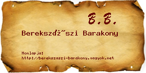 Berekszászi Barakony névjegykártya